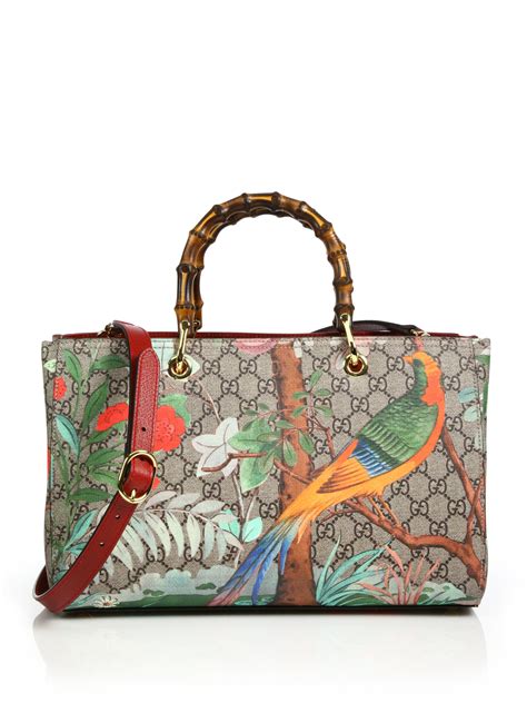 gucci tian bamboo shopper tote|Gucci bamboo shoulder bag.